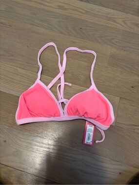 Neon Pink Triangle Bikini Top xhilaration size d/dd NWT